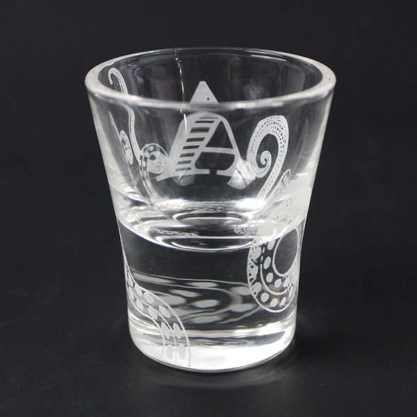 Personalized A Initial Shot Glass Engraved Octopus Arms 2.75"
