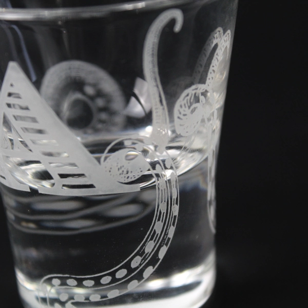 Personalized A Initial Shot Glass Engraved Octopus Arms 2.75"