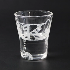 Personalized K Initial Shot Glass Engraved Octopus Arms