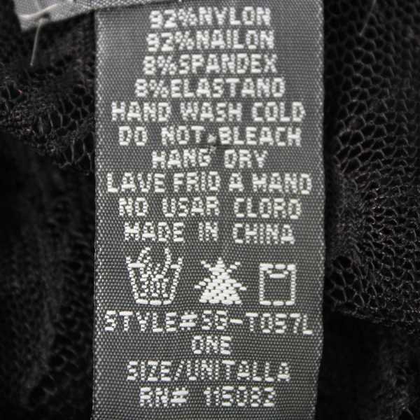 Soho Girls Black Long Mesh Sleeve Stretchy Shirt Women's One Size