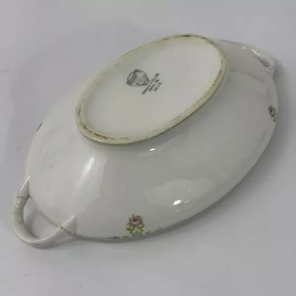 Vintage Knowles Vitreous China 10" Oval Serving Bowl with Handles