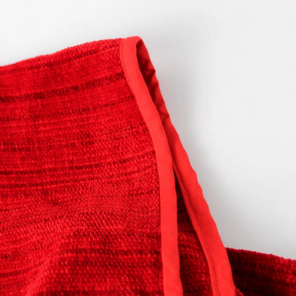 Audrey Legatowicz Red Handwoven Multicolor Trim Shawl Women's One Size