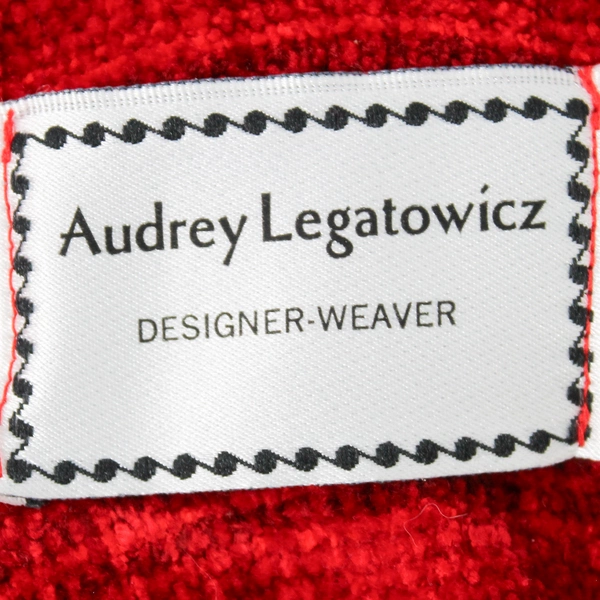 Audrey Legatowicz Red Handwoven Multicolor Trim Shawl Women's One Size