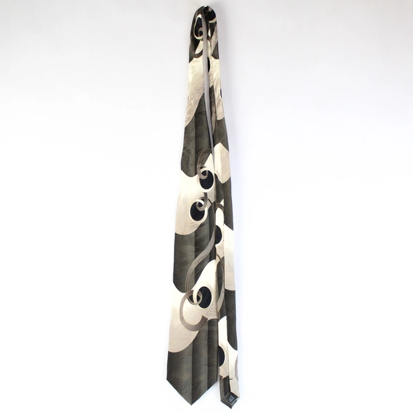 Croft & Barrow Gray Abstract Design Silk Necktie 61"