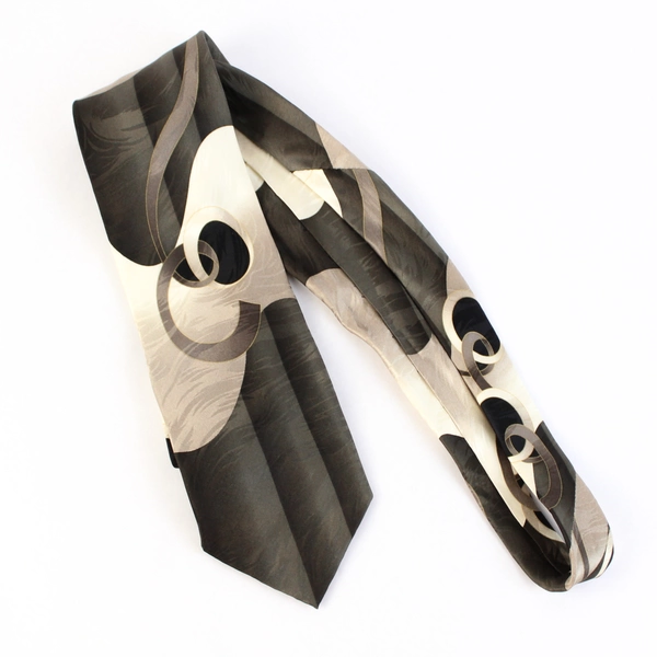 Croft & Barrow Gray Abstract Design Silk Necktie 61"