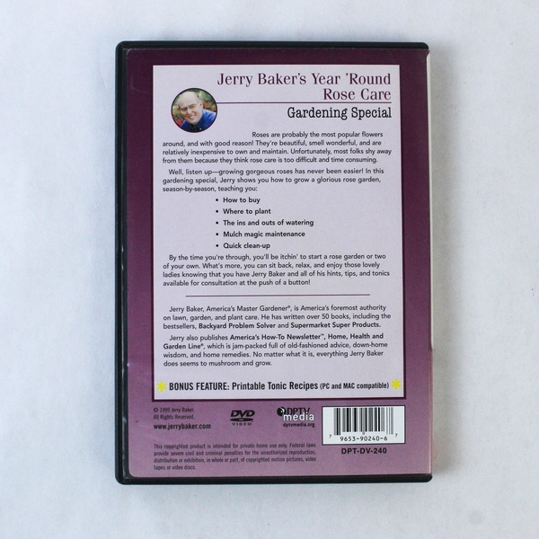 Jerry Baker Year Round Rose Care DVD 1999 Ex Libris - Good Pre-Owned Condition