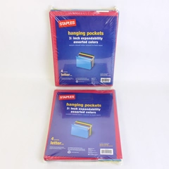 Staples Hanging File Pockets 3.5" Expansion Letter Size 4-Pack Lot