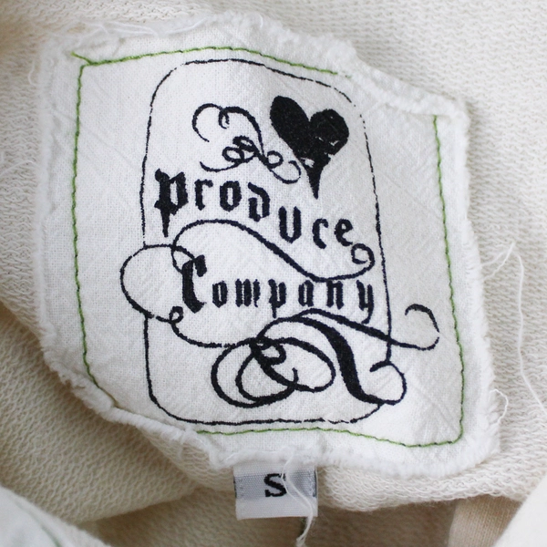 Produce Company White Multicolor Design Button Up Stitch Accents Women's Small