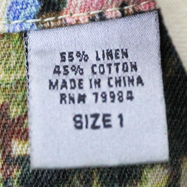 Chico's Yellow Button Up Multi Design Women's Size 1