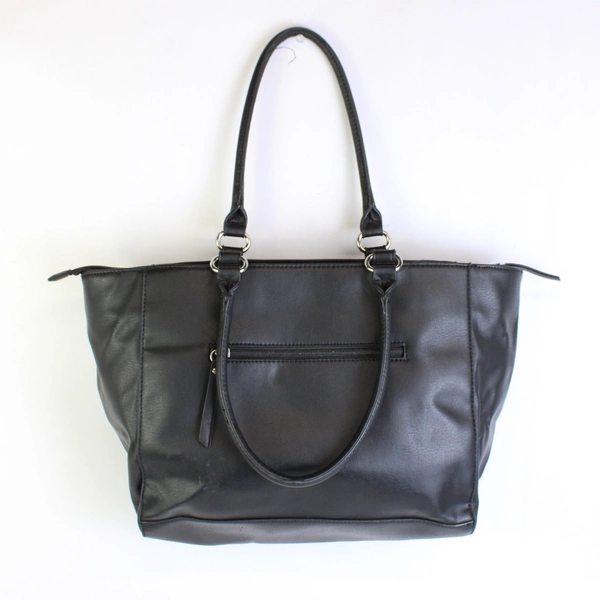 Nicole Miller Black Quilted Leather Shoulder Bag Women's Handbag