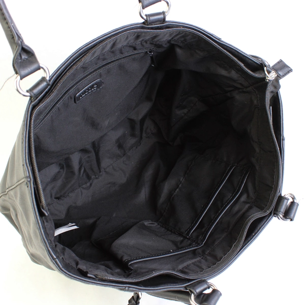 Nicole Miller Black Quilted Leather Shoulder Bag Women's Handbag