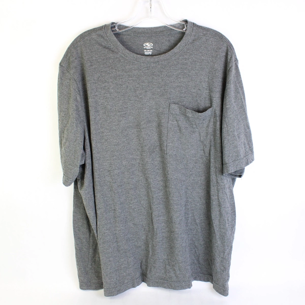 Athletic Works Men's 2XL Gray Pocketed T-Shirt Casual Cotton Tee
