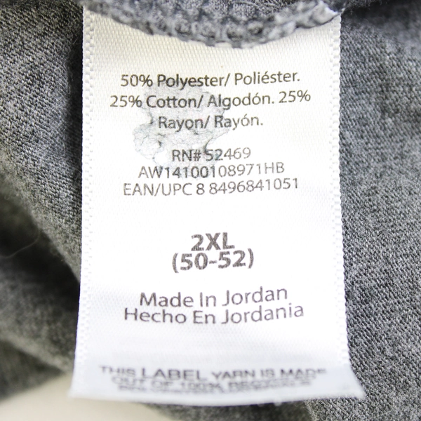 Athletic Works Men's 2XL Gray Pocketed T-Shirt Casual Cotton Tee