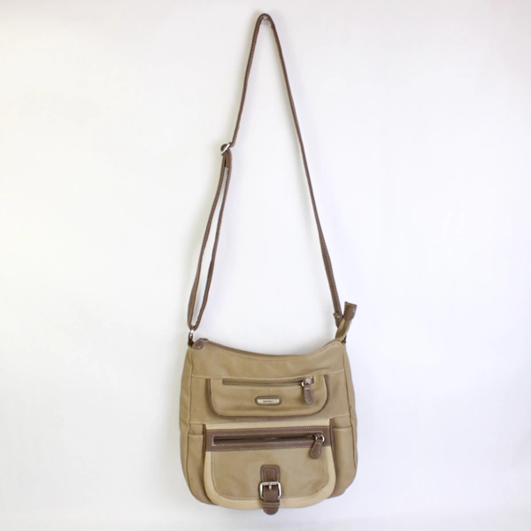 MultiSac Tan Brown Crossbody Purse Silver Hardware Women's Bag