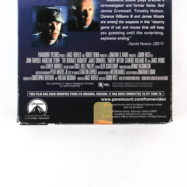 The General's Daughter Special Edition John Travolta VHS Movie 2000