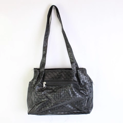 Gold Coast Black Weave Pattern Shoulder Purse Stylish Handbag