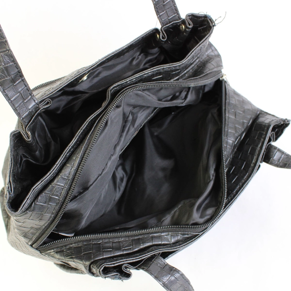 Gold Coast Black Weave Pattern Shoulder Purse Stylish Handbag