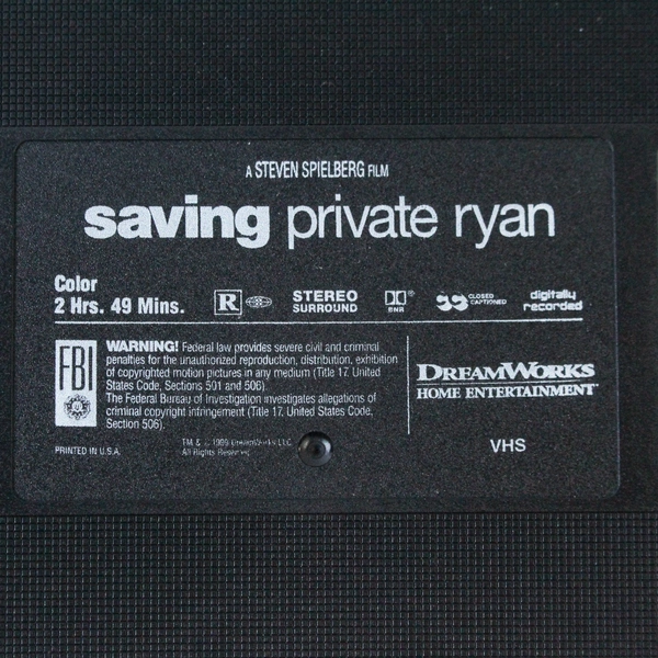 Saving Private Ryan Tom Hanks Steven Spielberg VHS Movie 1999 DreamWorks