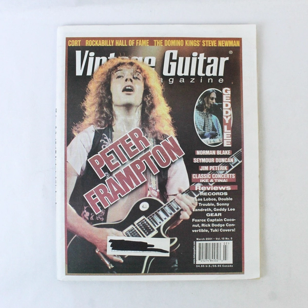Vintage Guitar Magazine March 2001 - Frampton, Geddy Lee, Jim Peterik
