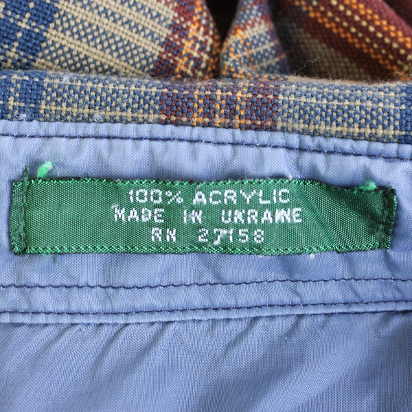 Vintage Claybrooke Outdoors Men's Medium Red Blue Brown Flannel Button-Up Shirt