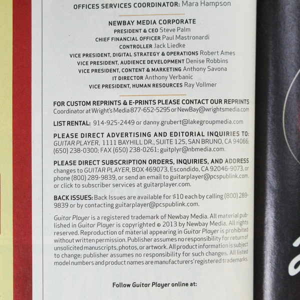 Guitar Player Magazine Nov 2013 Keith Urban Derek Trucks Susan Tedeschi