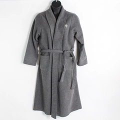 Lands' End Women's Petite Large Gray Soft Fleece Ankle Length Robe 14/16 Emily