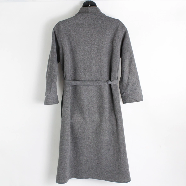 Lands' End Women's Petite Large Gray Soft Fleece Ankle Length Robe 14/16 Emily