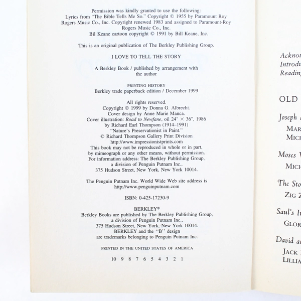 I Love to Tell the Story Donna Albrecht 1999 Berkley Publishing Group Paperback