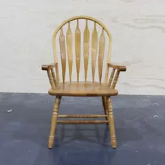 A America Branded Oak Spindle Back Dining Chair Rustic Wooden Seat Vintage