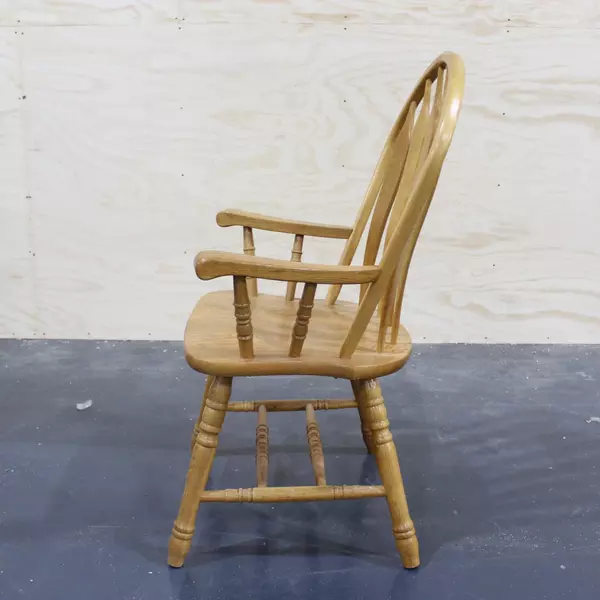 A America Branded Oak Spindle Back Dining Chair Rustic Wooden Seat Vintage