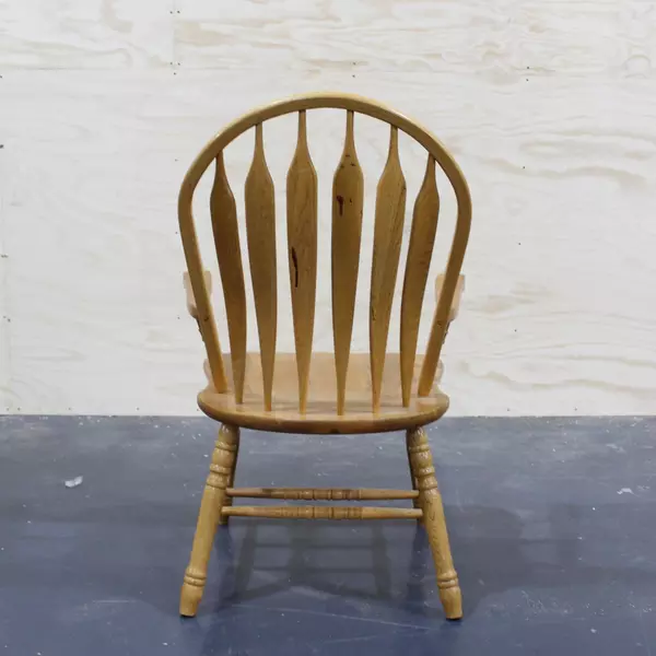 A America Branded Oak Spindle Back Dining Chair Rustic Wooden Seat Vintage