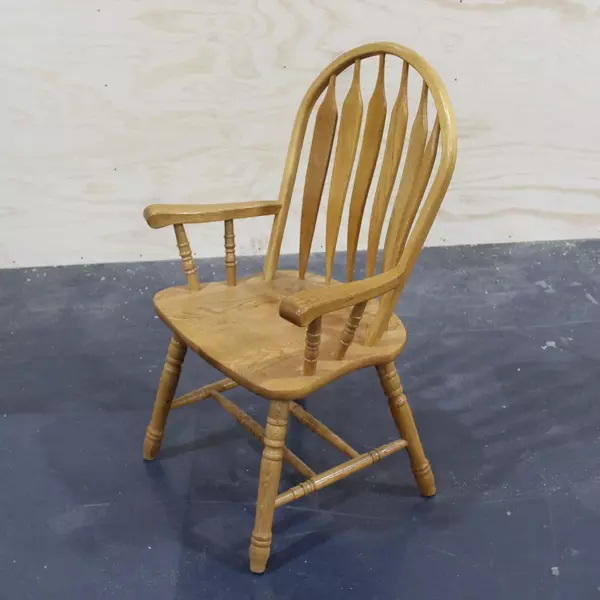 A America Branded Oak Spindle Back Dining Chair Rustic Wooden Seat Vintage