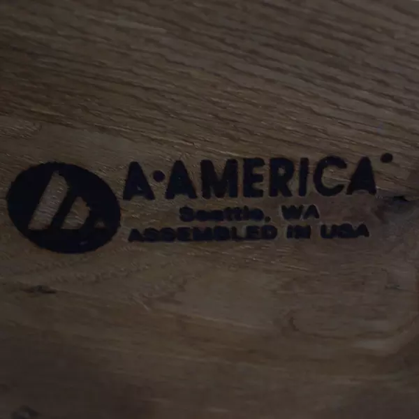 A America Branded Oak Spindle Back Dining Chair Rustic Wooden Seat Vintage