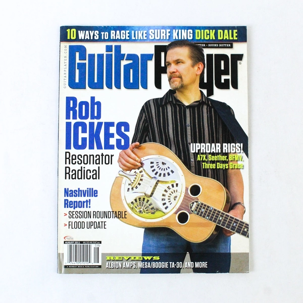 Guitar Player Magazine Aug 2011 Rob Ickes Dick Dale Seether Three Days Grace