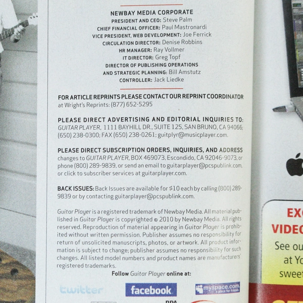 Guitar Player Magazine Aug 2011 Rob Ickes Dick Dale Seether Three Days Grace