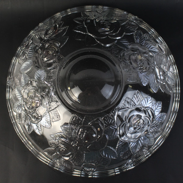 Home Beautiful Festive Rose Crystal Centerpiece Bowl 12.5 Inch 