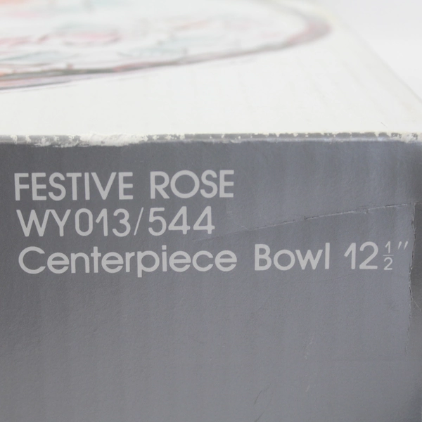 Home Beautiful Festive Rose Crystal Centerpiece Bowl 12.5 Inch 