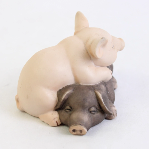 Vintage 1988 Enesco 2.25" Ceramic Pigs Couple Figurine Collectible