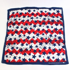 Vintage Red White and Blue Stars Cotton Bandana 21.5" RN 13962
