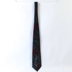 Oscar De La Renta Burgundy Leaf Abstract Necktie 55" Men’s Tie - Good Condition