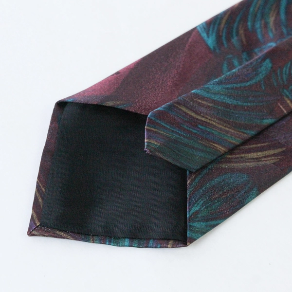 Oscar De La Renta Burgundy Leaf Abstract Necktie 55" Men’s Tie - Good Condition