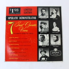 Operatic Demonstrator 7 Great Operatic Voices 1956 Single Vinyl 12 Inches 