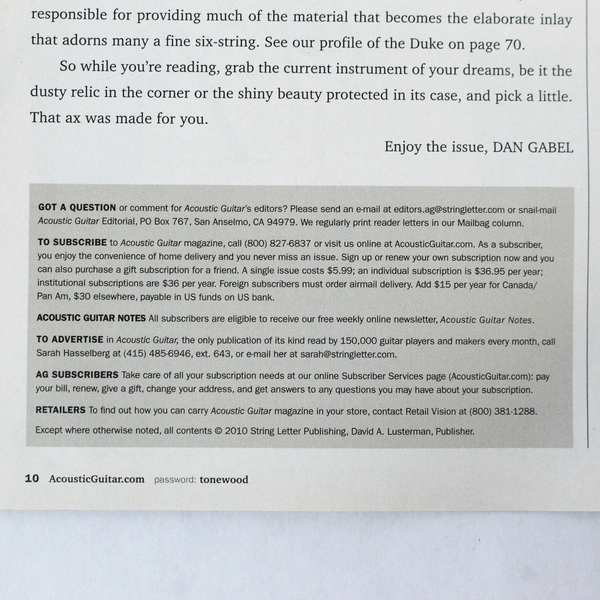 Acoustic Guitar Magazine March 2010 - Dave Rawlings Blues Lessons Guide