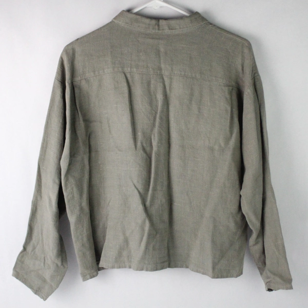 Aly Wear Gray Women's Button Up Medium Long Sleeve