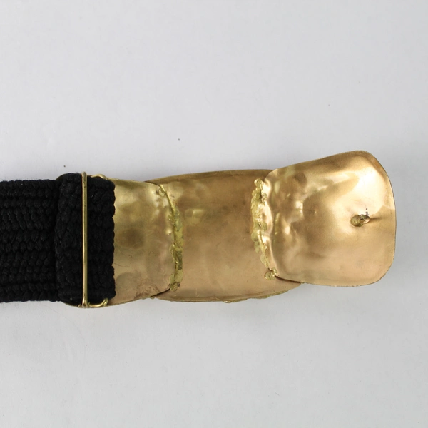 Unbranded Black Woven Belt With Intricate Gold-Toned Buckle Women's 35"