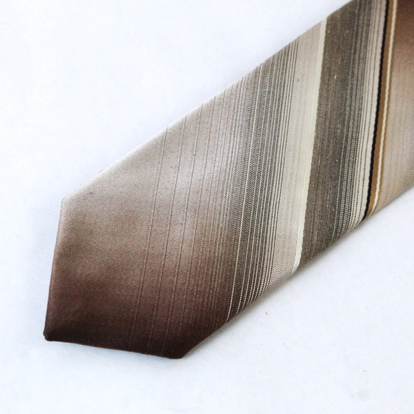 Marquis Men's Necktie for Meier & Frank Brown Striped 54.5" Pre-Owned