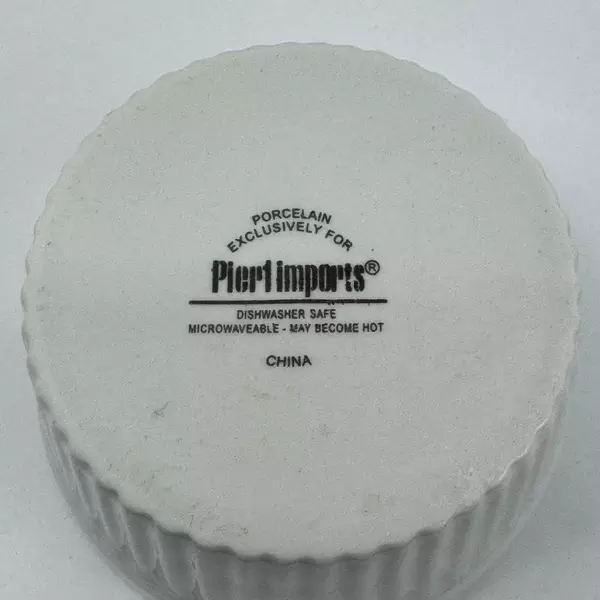 Set of 9 Pier 1 Imports White Ceramic Ramekins Bakeware Ovenware