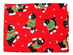 VIP Cranston Christmas Puppy Cotton Fabric Panel 54"x46" Good Pre-Owned