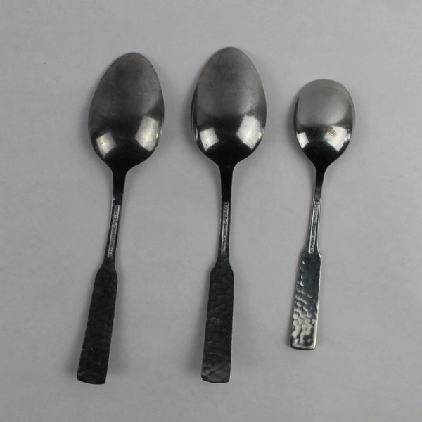 3 Rogers Co Hammered Silver Flatware Spoons