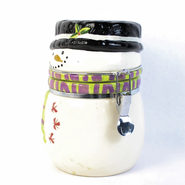 Ceramic Snowman Cookie Jar 7.25" Tall